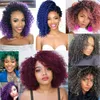 14 tum kort Marlybob vattenvåg virkning hår ombre kinky lockiga flätor syntetiska jerry flätning för svarta kvinnor bs22