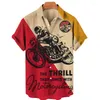 남성용 T 셔츠 남성 티셔츠를 판매하는 하와이 남성 Route66 오토바이 미국 3D 프린팅 탑 힙합 V 싱글 가슴