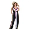 Kobiety Jumpsuits Women's Rompers Striped Scossuit Streetwear Plus Rozmiar Kobiety XXXL XXXXL Ożyści Summer Women Elegante Mono Mujer