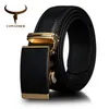 Cowather Cow Leather Men Belts Gold Automatic Ratchet Buckle Buckle Bruty Bress Bress Bress Bress for Men Weist 30-44 Brown Black CZ049 Y19051803281W
