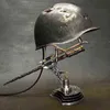 Dekorativa föremål Figurer Heminredning Världskriget Hjälmbord Lamp War Relic Lamp War Relic Lamp Harts Decoration Crafts 250h