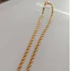 Pendant Necklaces Real 24k Yellow Gold GF Diamond Cut ed Solid XP Jewelry Fancy Original Picture Mens Thick 6mm Rope Chain213F