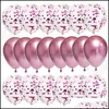Decorazione per feste 20Pcs Palloncini in oro rosa Decorazione Set di coriandoli Chrome Ballon Compleanno Deco Festa Anniversario di matrimonio Homeindustry Dhrh4
