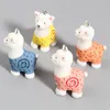 Pendant Necklaces 2PCs Cute Resin Alpaca Animal Charms For Jewelry Making Pink Blue Sheep Keychain DIY Findings Components