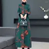 Abbigliamento etnico Taglie forti Xxxl Abito donna cheongsam Floreale Abiti eleganti cinesi Collare tradizionale alla coreana Anno Qipao 11243