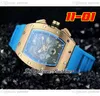 2022 11-01 A21J Automatic Mens Watch Rose Gold Black Skeleton Dial Big Date Yellow Rubber Strap 6 Styles Watches Puretime B2