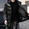 Heren Down Parkas Casual Winter Hapleed White Duck Jackets Mens Mens Midlength Dikke Warm glanzende laag Solid Parkas Business tops Kleding 220902