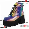 Stivali DoraTasia Brand New Luxury Ladies Motorcycle Women Stivaletti Platform Chunky High Heels Colorful Cool Street Fashion Shoes 220903