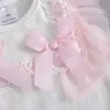 Été Barboteuses Dentelle Arc Infantile Nouveau-Né Bébé Filles Bodys Blanc Sans Manches Coton Combinaison Onesie Barboteuse Vêtements 20220903 E3