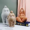 Decorative Objects Figurines JIEME Creative Home Living Room Ornaments European and American Art Style Simple Rough Crafts Fat Women Yoga Resin Ornaments T220902