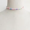 Collier ras du cou fait à la main pour femmes, bijoux en perles d'eau douce naturelles, couleur douce, argile, Boutique de mode, mignon, assorti avec tout, 2022