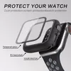 Para Apple Watch Case 45mm 44mm 41mm 38mm 40mm Protetor de tela IWATHC Series 7 6 5 4 3 Serise Tampa completa cobertura com vidro temperado na caixa