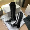 Bottes Mstapchi Sexy Street Woman Punch Shoe Crocodile Print Raw Heel Leather Party Slip on Shoes Platform Knee Gothic 220903