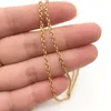 Chains Golden Stainless Steel Chain Necklace Pendant Simple And Fashionable Choker Neck WomenTrendy Jewelry Gift For Girlfriend Love