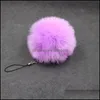 Favor favorita Pompom Keychain Fluffy Pur Pom Soft Ball Car Keyring Key Telder Holder Women Bag Pingente Party Favor Supplies 540 Dhrao