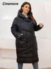 Veste de parkas pour les femmes Cinemore Veste hivernale coat 2022 Casual Oversize Long Warm Parkas avec poches profondes à capuche Élégantes Vêtements Femelle C1991 T220902