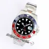 EWF GMT Pepsi 12671 A3186 Relógio Automático Masculino Vermelho Azul Cerâmica Moldura Preta Dial 904L Aço OysterSteel Pulseira Super Edition Pu305P