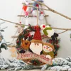 Christmas Rattan Wreath Decoração do desenho animado Doll Santa Elk Rattan Circle Pingente Scene Festa do Layout Gifts Lyx131