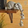 Oggetti decorativi Figurine 3 pezzi di madre elefante appeso 2 baby kawaii fortunato decorazione statua figurine resina artigianato casa soggiorno decorazioni 220902