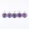 Reiki Natural Stone Pendant Female Male Jewelry Faceted Polygon Shape Opal Tiger Eye Lapis Pendulum Amulet Charms BN466