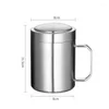 Mugs 304 Stainless Steel Metal Beer With Lid Insulated Thermal Coffee Milk Tumbler Double Bottom Mug Outdoor Travel Camping Cups
