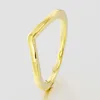 Yellow Gold Plated Polished Wishbone Ring Women Mens br￶llop smycken f￶r Pandora 925 silverflickv￤n presentringar set med originall￥da