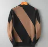 Autumn Winter Wool Sweater Color Clip Knitwear Långärmad lös diagonal rand Youth Korean Slim Slime Tandsome Bottoming Shir6747576