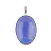 Natural Stone Pendant Oval Bead For Necklace Jewelry Making Rose Quartzs Agates Amethysts Lapis Lazuli BN471