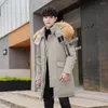 Men's Jackets Korean Fashion Parka Jacket Men Fur Collar Autumn Overcoat Long Fall Coat Warm Mens Clothing