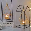 장식 인형 Nordic Metal Candle Holder 기하학적 금색 촛대 낭만적 인 촛대 식탁 예술 액세서리 거실 장식