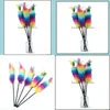 Cat Toys Cat Toys 5st/Lot Short Stick Teaser Feather Toy For Kitten Rolig träning Pet Drop Delivery 2021 Home Garden Su Homeindustry Dhsru