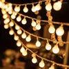 弦楽クリスマスライト屋外の防水ホリデー照明ボールバルブ妖精DC 5V USB LEDガーデンヤードデコレーション