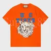 Erkek Tişörtleri Tiger Designer 2022 İlkbahar ve Sümer Gelgit Mektubu Hayvan Baskılı Giysiler Çiftler Yuvarlak Yaka Erkekler Kadınlar için Üstler Artı Boyut Klasik Nedensel Tişörtler