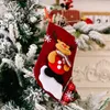 Julstrumpor dekoration träd prydnadsfest dekorationer Santa Snow Elk Design Stocking Candy Socks Bags Xmas Gifts Bag Lyx135