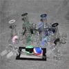 Glass Bong Recycler Dab Rig Oil Rigs Hookah Glass Water Pipe Bubbler med 14mm Tobacco Bowl Quartz Banger Dabber Tool