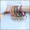 Party Favor Sile Bracelet Keychain Chain Round Circle Twist Bangle Ring Key Holder For Woman Wrist Strap Bracelets 1910 V2 Drop Deliv Dhtdo