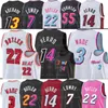 Maillots de basket Jimmy Butler Miamis 22 Dwayne Dwyane 3 Wade Tyler 14 Herro Kyle 7 Lowry Bam 13 Adebayo