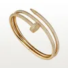 Nagelarmband 2 0 Designer-Armbänder Diamant Bangle Mode Luxusschmuck für Frauen Titanium Stahllegierung Gold-plattiertes Handwerk nie 207m
