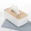 Tissuebox houten deksel toiletpapier vast houten servet houder hoesje eenvoudige stijlvolle dispenser thuisauto organisator 1223023