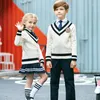 Conjuntos de ropa Ropa escolar de manga larga para niños Uniforme para niños Ropa de estilo inglés primario D-0622 de jardín de infantes