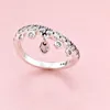 CZ diamante Love Heart Pendant Wedding RING Women 925 Sterling Silver Gift Jewelry Per anelli di fidanzamento pandora Set con scatola originale