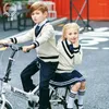 Conjuntos de ropa Ropa escolar de manga larga para niños Uniforme para niños Ropa de estilo inglés primario D-0622 de jardín de infantes