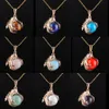New Arrival Natural Stone Pendants Raw Gem Charm Amulet Round Ball Dragon Claw Crystal Reiki Chakra Bead Jewelry Chain Necklace 45cm BN308