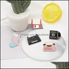 Pins Brooches Cd Record Typewriter Brooches Usb Flash Storage Collar Enamel Lapel Pin Punk Music Cowboy Bag Hat Clothes Chakrabead5883884