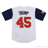 College Wear Clearance Sale USA 45 Donald Trump Jersey Baseball Stadium 고품질 자수 45에 다시 미국을 위대하게 만듭니다.