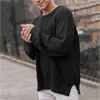 Мужские свитеры мужские мужские твердые хараджуку теплый вельветовый пуловер 2022 мужчина зимний винтажный белый черный свитер мужчина японский повседневность