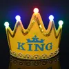 Decoración de fiestas LED CUMPLEATRO CORREDA CAPORCIMIENTO 5 Lámpara de lámpara Hombo de corona King Princess Crown Tossress Decoraciones de feliz cumpleaños Coronas GGA2960