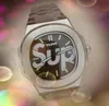 Square Sup Mens 디자이너 시계 레드 블랙 다이얼 자동 기계식 패션 클래식 904L 스테인레스 스틸 방수 시절 시간 핸드 디스플레이 손목 시계