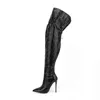 Bottes nouvelles femmes sur le genou talons hauts Sexy dames Style zèbre bout pointu Stiletto longues Botas Femininas 220903