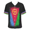 Men's Polos Baseball Customize Blank V-neck Short Sleeve Shirt Eritrea Printing Jersey For Street Hip Hop Tops